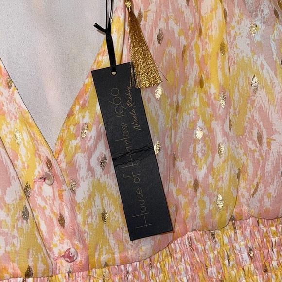 NWT House of Harlow 1960 Floral Metallic Maxi Dress - Picture 15 of 16